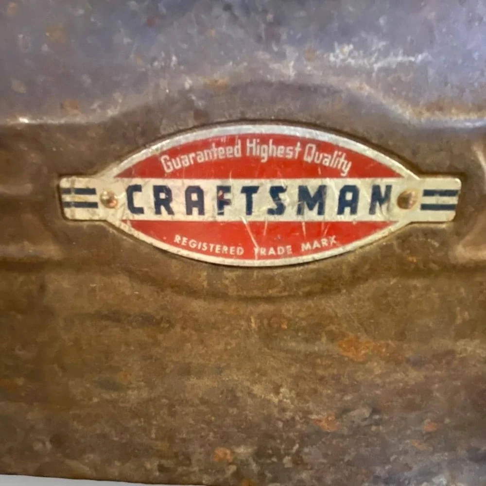 Craftsman Steel Toolbox 1950s Industrial Storage Box Patina No Tray